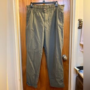 Olive Green Paper Bag Pants Sonoma Size L
